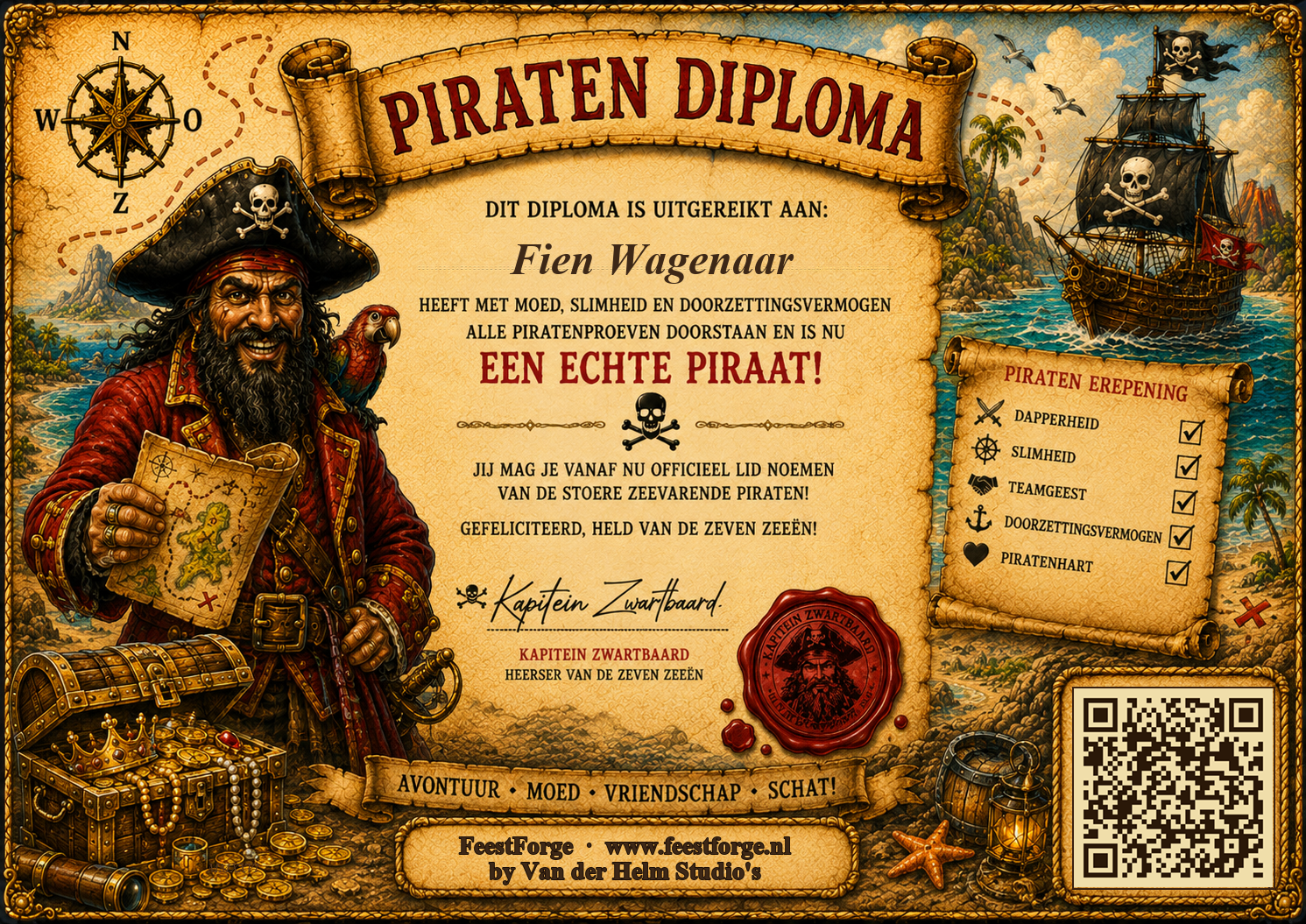 Diploma — piraten voorbeeld