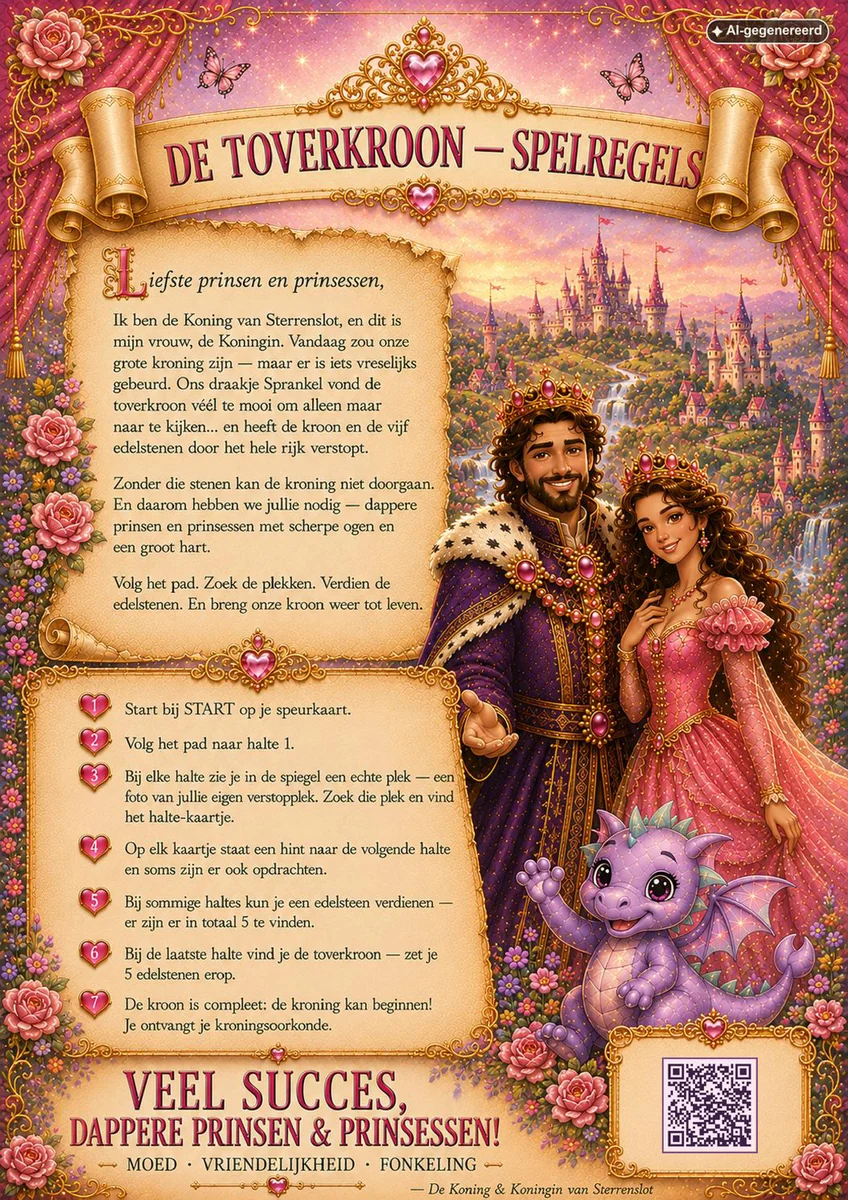 Spelregelkaart — prinses voorbeeld